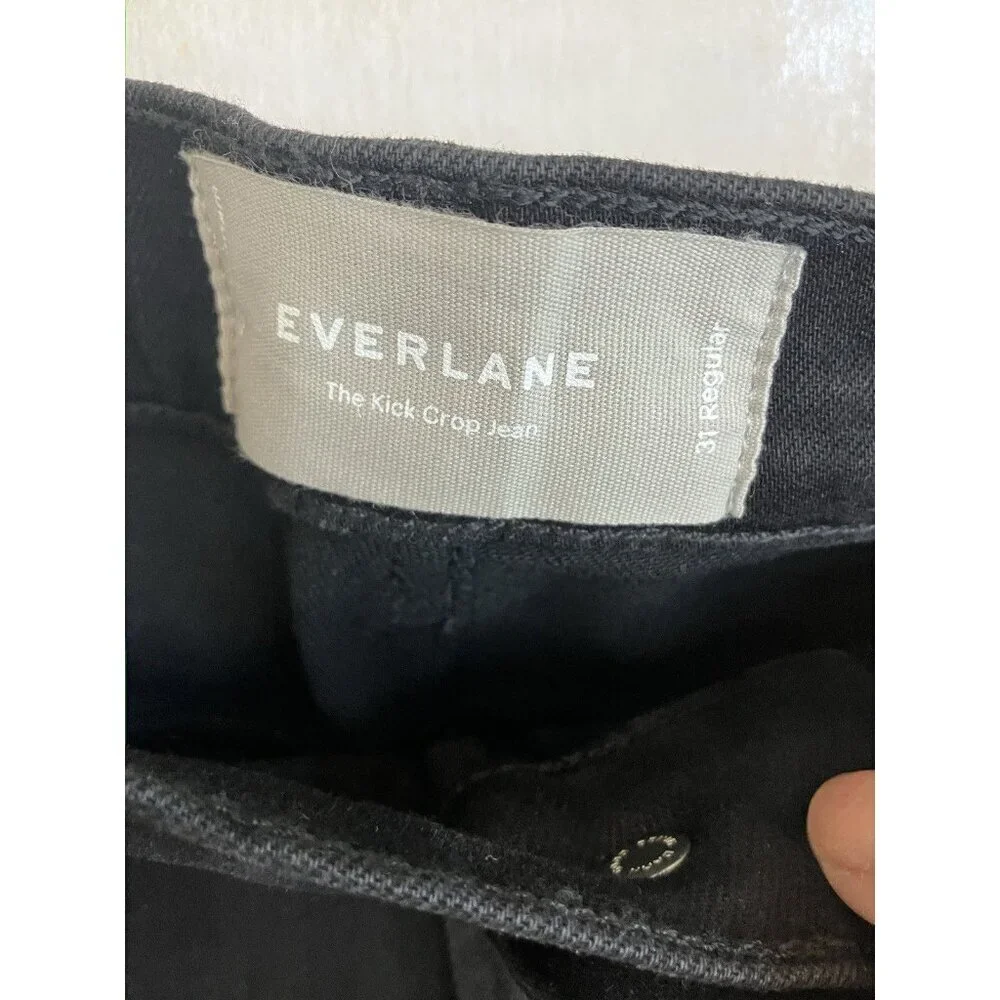 NWT Everlane Women's Black Kick Flare Denim Jeans Pant Organic Cotton MSRP $128 - Picture 9 of 15